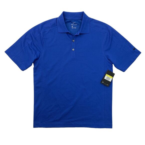 Nike Polo Shirt Mens S Small Surf Blue Cotton Blend Golf Dri Fit Pique II - Picture 1 of 15